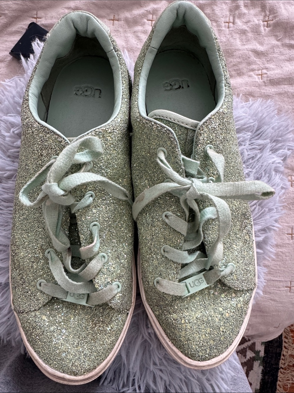 UGG Women's Glitter Sneakers in Mint Green